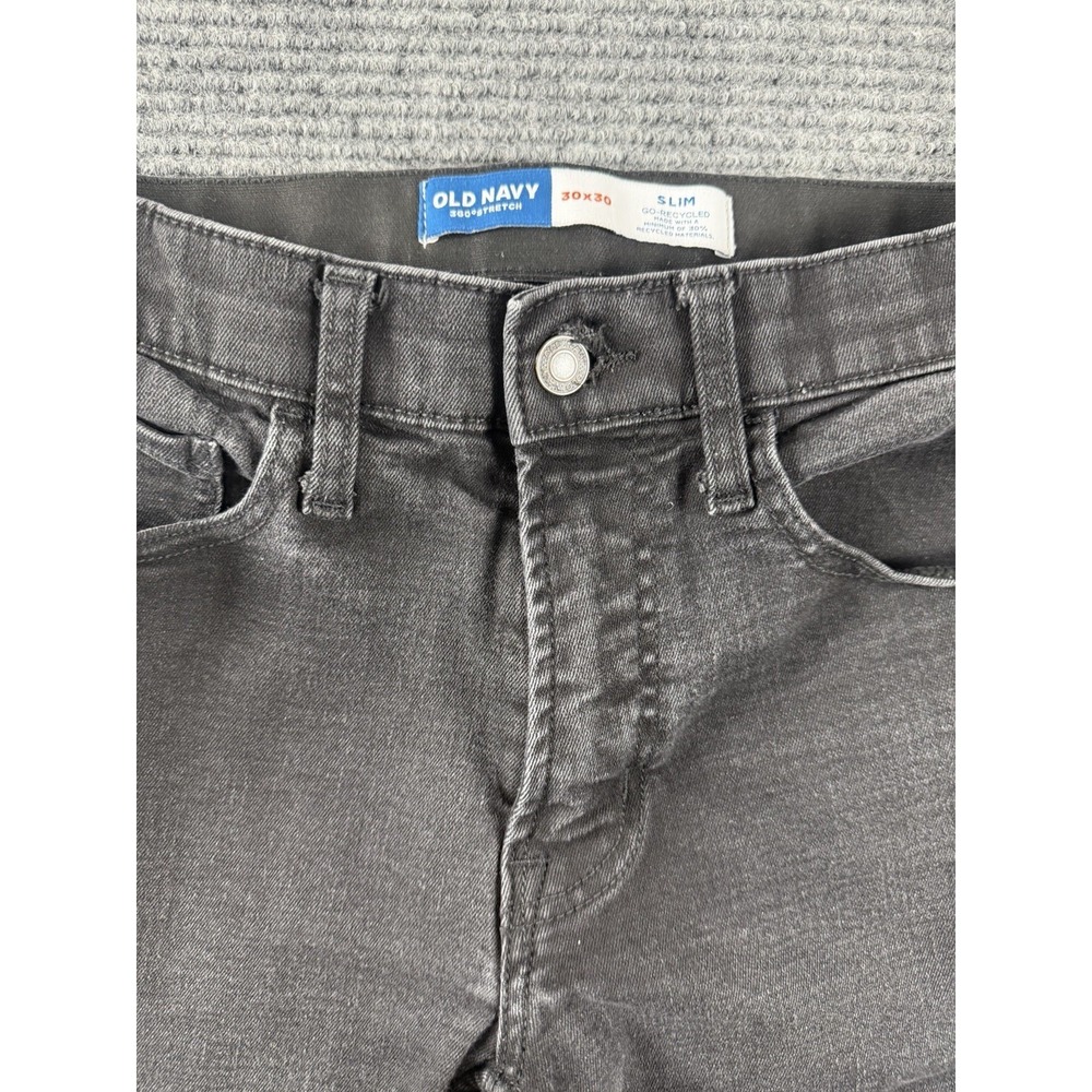 Old Navy Slim Fit 5-Pocket Pants - Charcoal Black / Dark Gray (30x30) - Picture 3 of 6